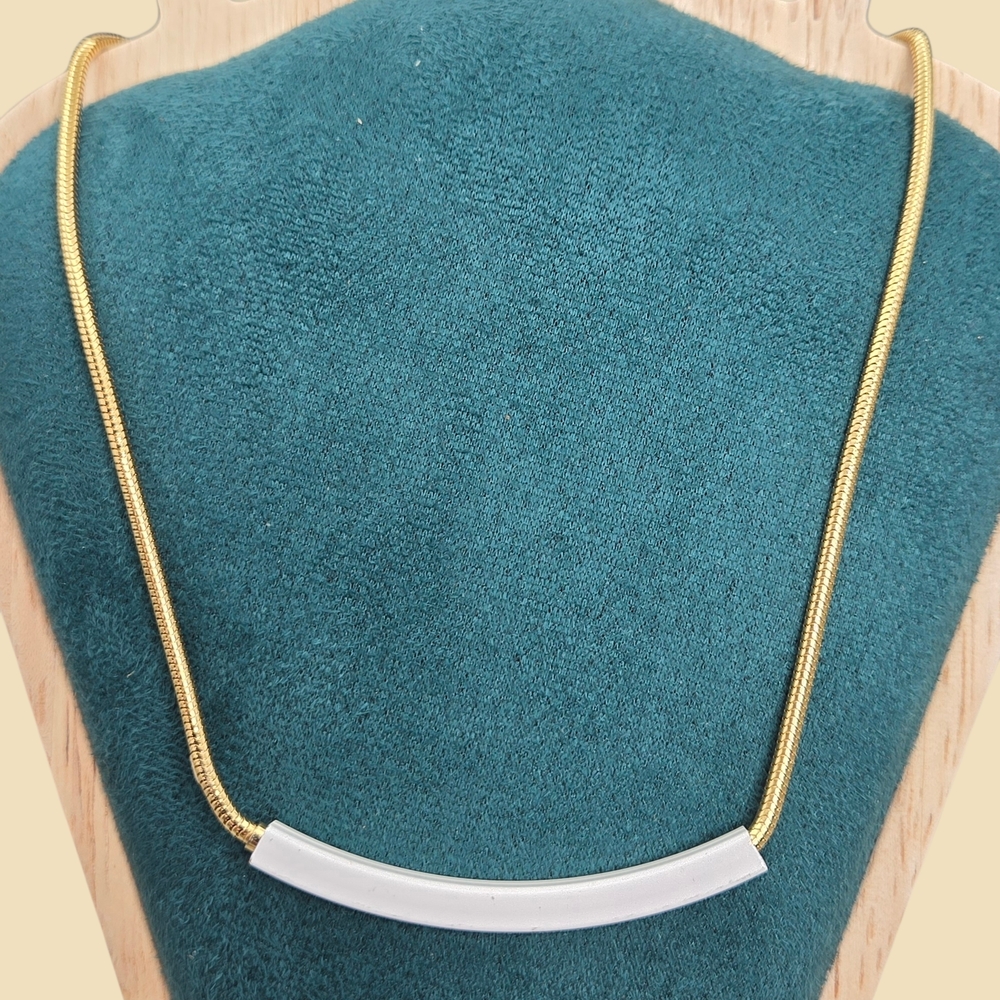Final Offer-Napier Gold Tone White Bar Choker Necklace